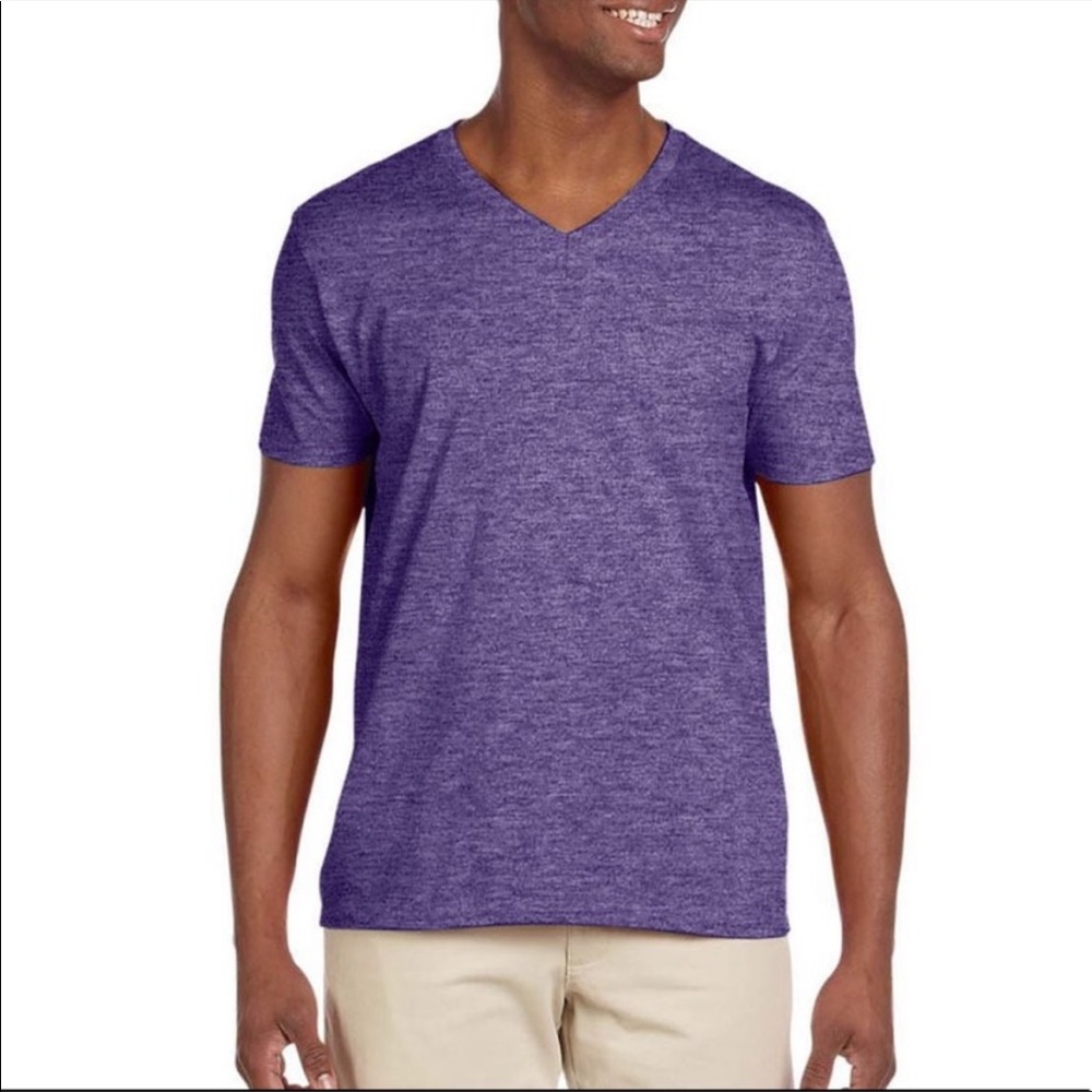 Pull & Bear purple heather v neck tee
